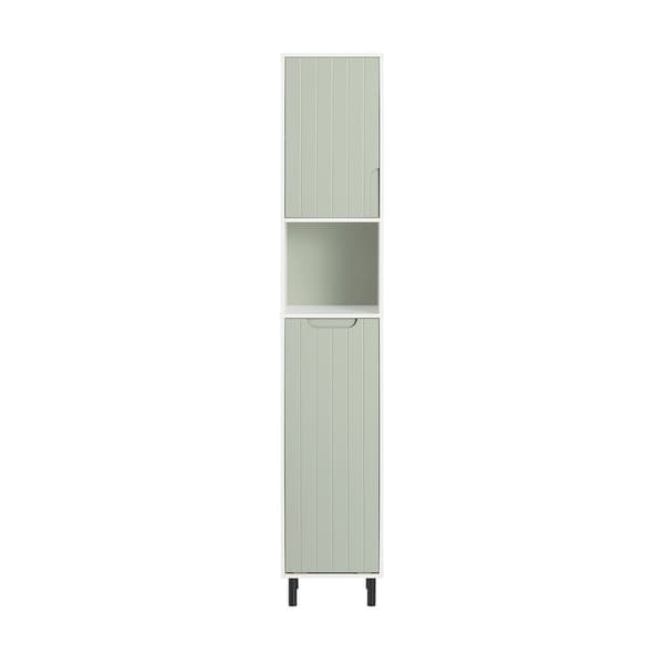 SoBuy Högt badrumsskåp med 2 dörrar i grön 31x30x167cm, funktionell BZR137-GR