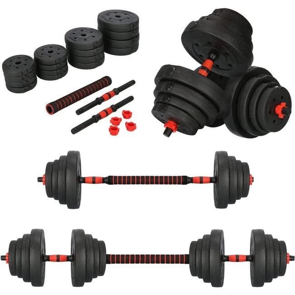 Skivstångsset - justerbara hantlar - viktsats - 40 kg
