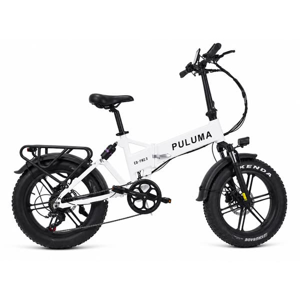 PULUMA EB-FM 2.0 Fat Tire E-Bike, 48V15Ah aftageligt lithiumbatteri, dobbelte skivebremser, Shimano 7-Speed ​​White