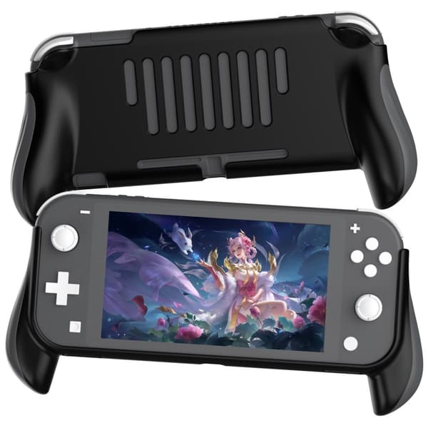 Nintendo Switch Lite Skal Med Ergonomiska Handtag Grå