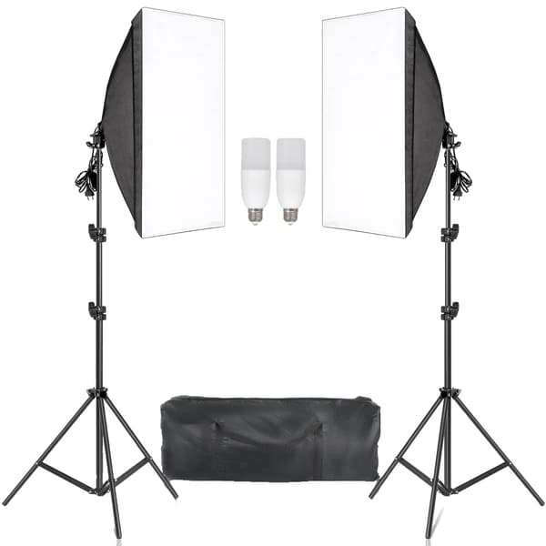 Valokuvaus Softbox-valosarja, 50 x 70CM Softbox, 2M Valoteline,Uudet 30W lamput