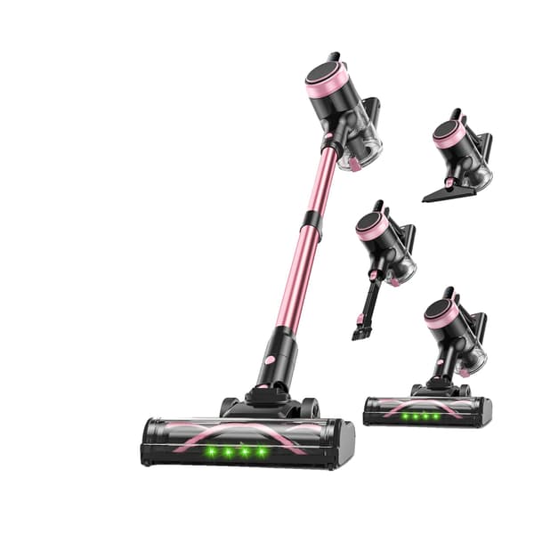 Sladdlös Dammsugare, Kraftfull Sugförmåga, Förlängd Drifttid,220V-240V EU Plug-b, Rosa