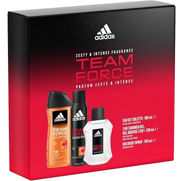 Adidas Giftset Team Force Edt 100Ml + Shower Gel 250Ml + Deo 150Ml