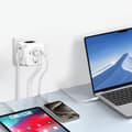 Miniatyrbillede 3 af 5: Stikdåse, USB-A, USB-C, AC, Schuko-type, hvid