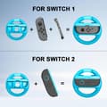 Miniatyrbillede 7 af 11: 2 stk. racerratcontroller til Nintendo Switch 2 & Switch OLED-model Joy-Con Mario Kart 8 Deluxe ABS til materialehåndtag