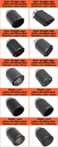 Miniatyrbillede 8 af 11: EPLUS Bil Matte Kulfiber Lyddæmper Tip Udstødningssystem Rør Lyddæmpere Dyse Universal Lige Rustfrit Stål Sort Til Akrapovic