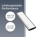 Miniatyrbild 3 av 3: MEDIARANGE EXTERN HÅRDDISK USB TYPE-C SILVER 480 GB MR1102