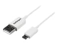 Miniatyrbilde 1 av 6: StarTech 3.3 ft. (1 m) USB to Micro USB Cable - USB 2.0 A to Micro B - White - Micro USB Cable (USBPAUB1MW) - USB-kabel - Micro-USB type B (hann) t...