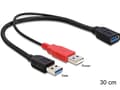 Pikkukuva 2 / 6: DeLOCK - USB-kaapeli - USB Type A (hun) til USB (kun strøm), USB Type A (han) - USB 3.0 - 30 cm