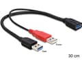 Pikkukuva 2 / 6: DeLOCK - USB-kaapeli - USB Type A (hun) til USB (kun strøm), USB Type A (han) - USB 3.0 - 30 cm