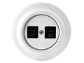 Miniatyrbild 1 av 2: ABB Datauttag 2 x RJ45. Glansvit, Keystone, Decento