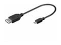 Miniatyrbilde 3 av 6: MicroConnect - USB-kabel - Micro-USB type B (hann) til USB (hunn) - USB 2.0 OTG - 20 cm