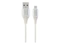 Miniatyrbilde 2 av 6: Cablexpert Premium - USB-kabel - Micro-USB Type B (hann) til USB (hann) - USB 2.0 - 2.1 A - 2 m - hvit, sølv