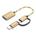 Miniatyrbillede 1 af 11: Guld USB 3.0 OTG-kabel A til Type C Micro-adapter Multifunktionelt bærbart USB til Type C-kabel