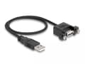 Miniatyrbilde 3 av 3: DeLOCK Cable USB 2.0 Type-A ma>USB 2.0 Type-A fe panel-mount, 0,5m