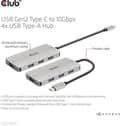 Miniatyrbilde 7 av 8: Club 3D USB Type-C til 10 Gbps 4x USB Type-A-hub