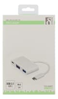 Miniatyrbilde 4 av 4: DELTACO USB-C til VGA- og USB Type A-adapter, USB-C ho, 60 W, hvit
