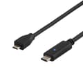 Miniatyrbillede 1 af 3: DELTACO USB 2.0 cable, Type C M - Type MIcro B M, 0.5m, black