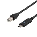 Miniatyrbillede 1 af 5: DELTACO USB 2.0 cable, Type C M - Type B M, 2m, black