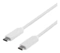 Miniatyrbilde 1 av 3: DELTACO USB 3.1 Kabel, Gen 1, Type C - Type C, 1m, hvit