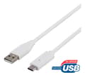 Miniatyrbilde 2 av 3: DELTACO USB 2.0-kabel, Type C - Type A ha, 2 m, hvit