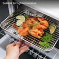 Miniatyrbillede 4 af 8: Rektangulær bageplade i rustfrit stål med aftagelig rist til ovn og grill