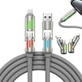 Pikkukuva 1 / 8: 240W 4-in-1 moni-USB-puhelimen datakaapeli pikalataus USB C Micro Type C harmaa