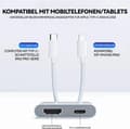 Miniatyrbillede 3 af 4: Dobbeltgrænseflade HDMI-kabeladapter til Lightning & Type-C, digital lyd-/videoadapter til iPhone og iPad.