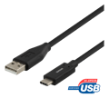 Miniatyrbild 1 av 3: USB 2.0 cable, type A M, type C M, 1,5m, black