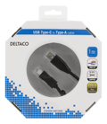 Miniatyrbilde 3 av 4: USB 2.0 cable, 1m, Type C - Type A male, PD prof 1, black