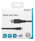 Pikkukuva 2 / 3: USB 2.0 cable Type A ma - Type Micro B ma, 5-pin, 2m, black