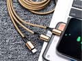 Pikkukuva 8 / 8: 3in1 USB-kaapeli puhelimelle, Lightning-kaapeli, iPhone, Micro-USB, Type-C, 1,2 m