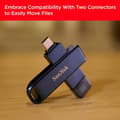Miniatyrbild 2 av 4: USB-stift - SANDISK - 256 Go - Lightning & USB Type-C - Automatisk säkerhetskopiering - Metallblå
