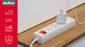 Miniatyrbild 4 av 9: Strömställ 3m 3 uttag 2xUSB 3x1,0mm2 Rebel