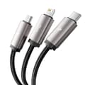 Miniatyrbillede 2 af 10: TECH-PROTECT ULTRABOOST 3-I-1 LIGHTNING & TYPE-C & MICRO-USB KABEL 3.5A 100CM GRÅ