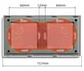 Miniatyrbild 6 av 9: Vägguttag USB-modul 2x 3A RTX SH-system