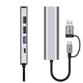Pikkukuva 7 / 10: TECH-PROTECT HB03 HUB-SOVITIN 5IN1 TYPE-C + USB2.0 + USB3.0 + RJ45 TÄYSHARMAA