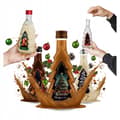 Miniatyrbild 9 av 10: 5x JULGRANSFLASKOR 250ml + JULGRANSFLASKOR MED ETIKETT för jullikör