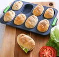 Miniatyrbillede 3 af 7: Silikone brødbageforme, mini baguette bageforme, bollebageforme, non-stick silikone baguetteforme, non-stick perforerede bageforme