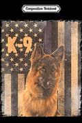 Miniatyrbilde 1 av 4: Composition Notebook: Thin Blue Line Flag K9 Vintage German Shepherd Police