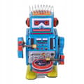 Miniatyrbilde 4 av 11: HAND-WINDING, HANDMADE VINTAGE ROBOT TIN DRUM