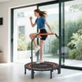Miniatyrbild 3 av 5: Trampolin, Justerbart Handtag, Fällbar Design,armégrön