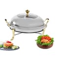 Miniatyrbillede 2 af 2: Chafing Dish, Rustfrit Stål Konstruktion, Inkluderer Låg og Bære Håndtag,Lys Grå