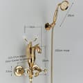 Miniatyrbild 2 av 5: Badkar Duschkran, Dubbelhandtag, Modern Design,Guld