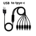 Miniatyrbillede 4 af 5: USB C Splitter Kabel, Oplader 6 Enheder Samtidig, Kompakt Design,1.5m, Type C Til 2 Type C