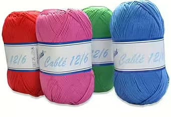 2 st. nystan Merc. Cablé 12/6 Virkgarn Oblekt