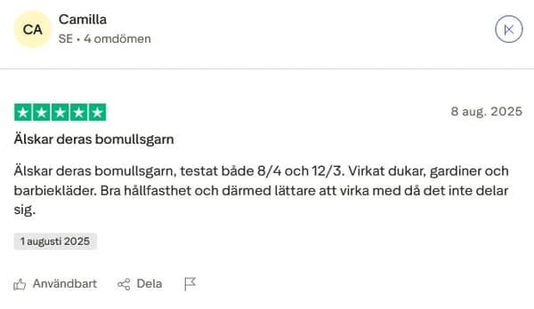 Merc. Cablé 12/6 Virkgarn Gul