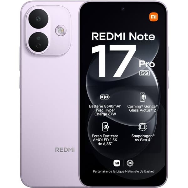 Smartphone - XIAOMI - Redmi Note 17 Pro 5G - 6GB RAM - 256GB - Lilla