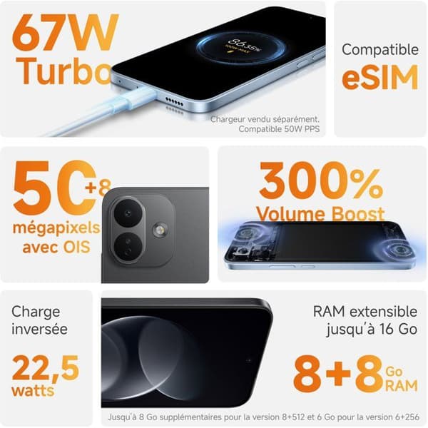 Smartphone - XIAOMI - Redmi Note 17 Pro 5G - 6GB RAM - 256GB - Lilla