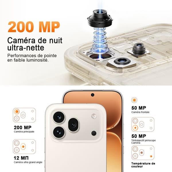 Smartphone 5G - HONOR 600 Pro - 12GB RAM - 512GB - 200MP - 6400mAh - Sort - EU-version